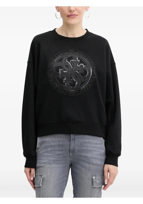 GUESS USA sequin-embellishment logo sweatshirt - Black