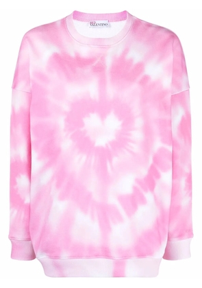 RED Valentino heart-motif cotton sweatshirt - Pink