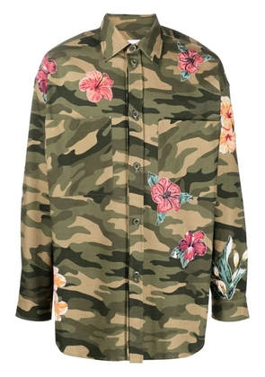 Faith Connexion floral camouflage-print shirt - Green