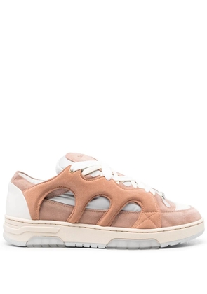 SANTHA panelled lace-up sneakers - Pink