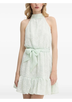 GUESS USA eyelet-embroidered halterneck mini dress - Green