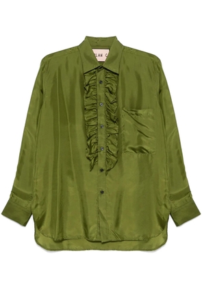 Plan C ruffle-detailed shirt - Green