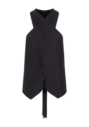 Max Mara wrap-neck wool waistcoat - Black