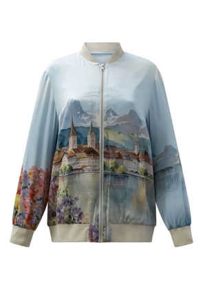 SLEEP NO MORE zip print jacket - Blue