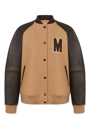 Moschino contrast-sleeves bomber jacket - Brown