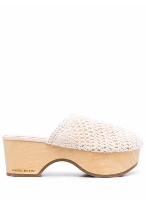 Magda Butrym crochet clog mules - White
