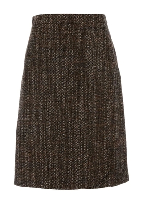 FENDI tweed A-line skirt - Brown