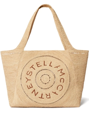 Stella McCartney logo-embroidered tote bag - Neutrals