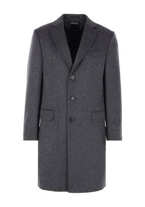 Zegna single-breasted buttoned coat - Grey