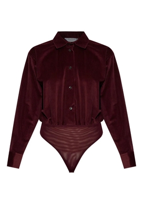Max Mara velvet buttoned bodysuit - Red