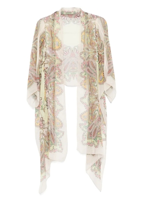 ETRO paisley-print silk cape - Green