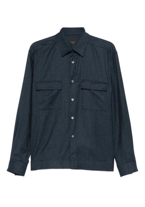 Xacus pocket-chest wool shirt - Blue