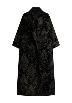 Max Mara damask-patterned cape coat - Black