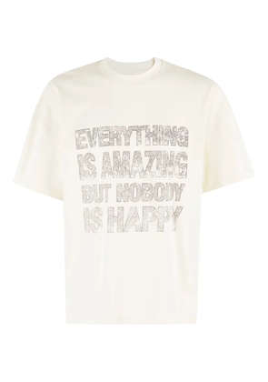 RETERNITY Quote slogan-print T-shirt - Neutrals