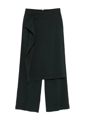 AMI Paris ruffled-overlay straight trousers - Grey