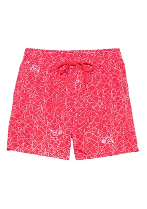 Moschino fish-print swim shorts - Red
