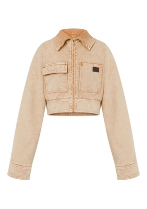 Moschino patch-pocket cotton jacket - Neutrals