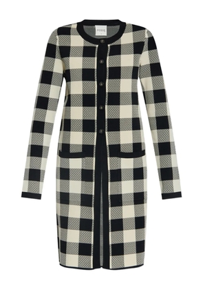 Posse gingham check button cardigan - Black