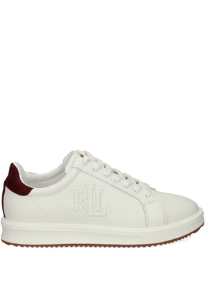 Lauren Ralph Lauren logo-embroidered suede sneakers - White