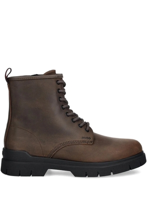 HUGO leather lace-up boots - Brown