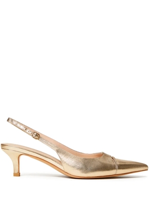 TWINSET 50mm leather slingback pumps - Gold
