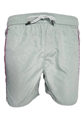 Iceberg logo-pattern side-stripe swim shorts - Green