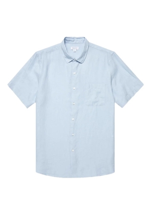 Sunspel short-sleeve linen shirt - Blue