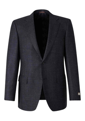Canali checked single-breasted blazer - Blue