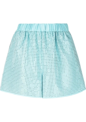 Self-Portrait rhinestone-embellished shorts - Blue