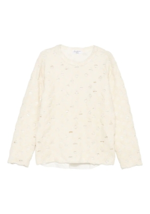 Yohji Yamamoto wool blend distressed sweater - Neutrals