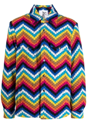 cout de la liberte zig-zag print shirt jacket - Multicolour