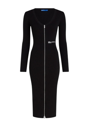 Karl Lagerfeld Jeans zip-front ribbed-knit dress - Black