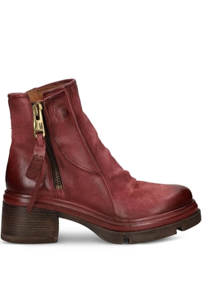 A.S.98 zip leather boots - Red