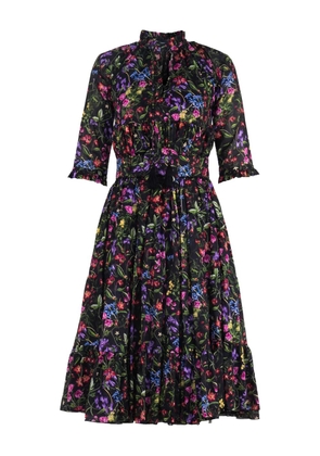 Samantha Sung Eden logo-print midi dress - Black