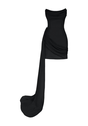 POST MERIDIEM corset chiffon-train mini dress - Black