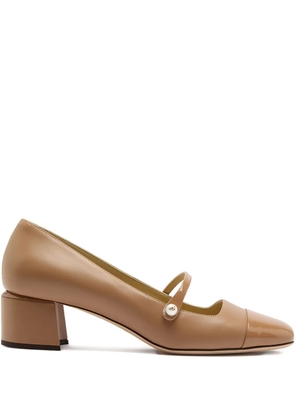 Jimmy Choo 45mm Mary Jane block-heel pumps - Neutrals