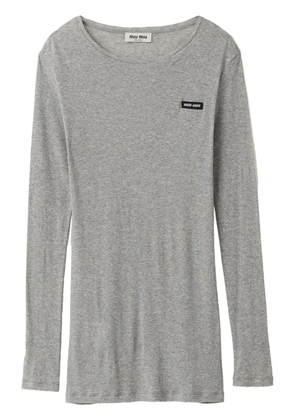 Miu Miu ribbed knit jersey dress - Grey