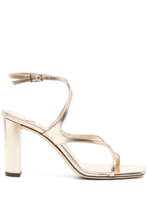 Jimmy Choo Azie 85mm metallic sandals - Gold