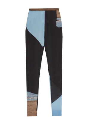 Issey Miyake colourblock printed trousers - Black