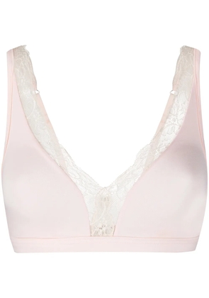 Hanro lace trim soft cup bra - Neutrals