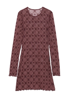 Marine Serre long-sleeve patterned mini dress - Purple