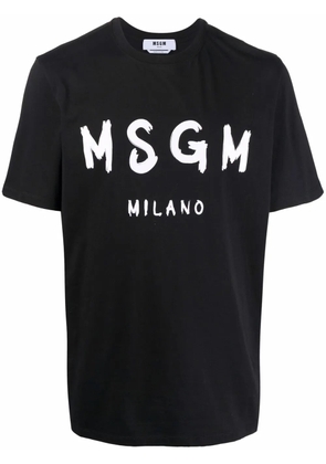 MSGM logo-print cotton T-shirt - Black