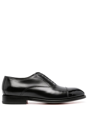 Santoni lace-up leather loafers - Black
