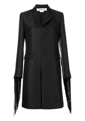 Comme Des Garçons Comme Des Garçons fringe-sleeve single-breasted coat - Black
