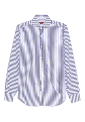 Barba striped cotton shirt - Blue