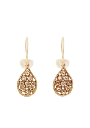 Noguchi 14K yellow gold diamond drops earrings