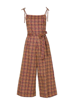 Lhd tie-strap checked jumpsuit - Yellow