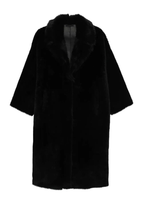 Liska fur-collar coat - Black
