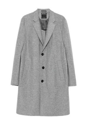 Zegna button-fastening wool coat - Grey