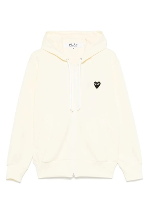 Comme Des Garçons Play large heart-print zip-up hoodie - Neutrals